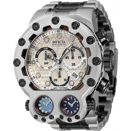 Invicta Men's Chrono Watch - Reserve Magnum Tria Quartz Silver Dial Bracelet | 35104 ,