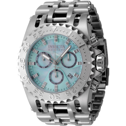 Invicta Men's Chrono Watch - Reserve Turquoise MOP Dial Silver Tone Bracelet | 45929 ,