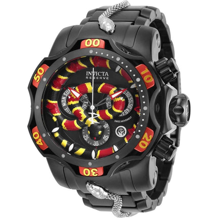 Invicta Men's Chrono Watch - Reserve Venom Snake Black, Red and Yellow Dial | 32037 ,