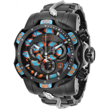 Invicta Men's Chrono Watch - Reserve Venom TT Black and Silver Tone Bracelet | 32038 ,