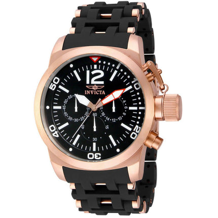 Invicta Men's Chrono Watch - Sea Spider Rose Gold Case Black Dial TT Bracelet | 14864 ,
