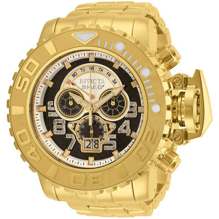 Invicta Men's Chrono Watch - Shaq Diamond Black and Gold Tone Dial Bracelet | 33730 ,
