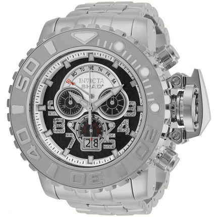 Invicta Men's Chrono Watch - Shaq Diamond Black and Silver Tone Dial Bracelet | 33729 ,