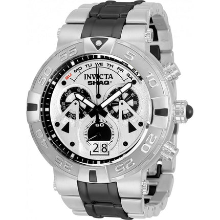 Invicta Men's Chrono Watch - Shaq Silver Tone and Black Dial Two Tone Bracelet | 33782 ,