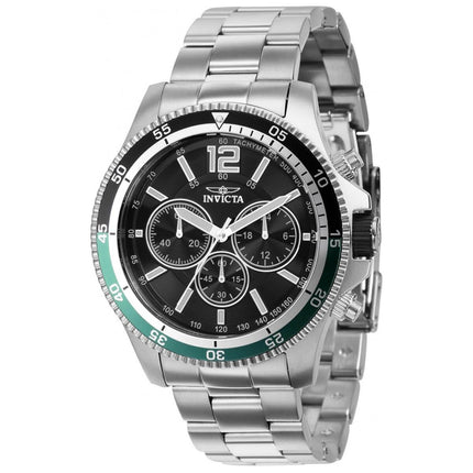 Invicta Men's Chrono Watch - Specialty Black Dial Stainless Steel Bracelet | 36557 ,