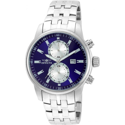 Invicta Men's Chrono Watch - Specialty Blue Dial Stainless Steel Bracelet | 21557 ,