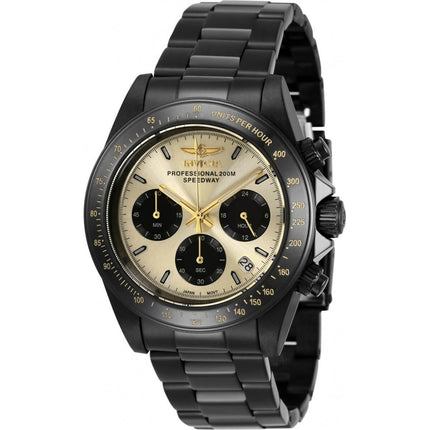 Invicta Men's Chrono Watch - Speedway Quartz Black Stainless Steel Bracelet | 36742 ,