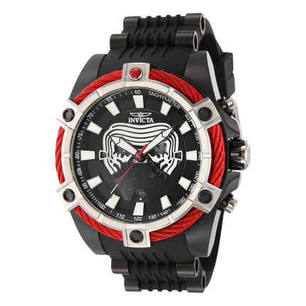Invicta Men's Chrono Watch - Star Wars Kylo Ren Silver Tone and Black Dial | 40089 ,