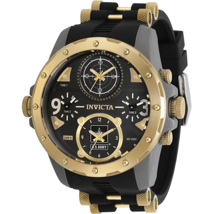 Invicta Men's Chrono Watch - U.S. Army Two Tone Black and Yellow Gold Strap | 31968 ,