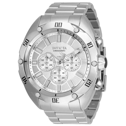 Invicta Men's Chrono Watch - Venom Silver Tone Dial Stainless Steel Bracelet | 33749 ,