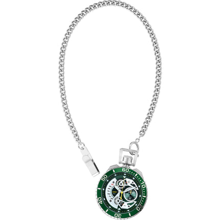 Invicta Men's Chronograph Pocket Watch - Pro Diver Silver Tone and Green Dial | 35438 ,