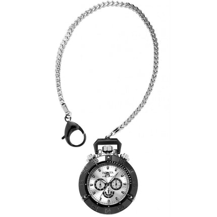 Invicta Men's Chronograph Pocket Watch - Subaqua Noma III Silver SS Chain | 34689 ,