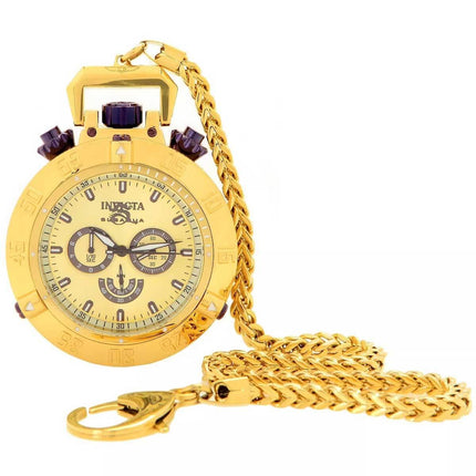 Invicta Men's Chronograph Pocket Watch - Subaqua Noma III Yellow Gold Chain | 34691 ,