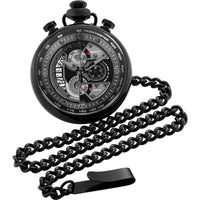 Invicta Men's Chronograph Pocket Watch - Vintage Black and Grey Dial SS Case | 34458 ,