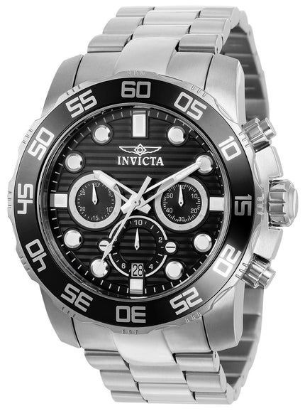 Invicta Men's Chronograph Stainless Steel Watch - Pro Diver Quartz Black Dial | 22226 ,