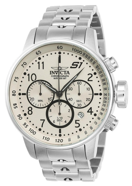 Invicta Men's Chronograph Stainless Steel Watch - S1 Rally Quartz Beige Dial | 23077 ,