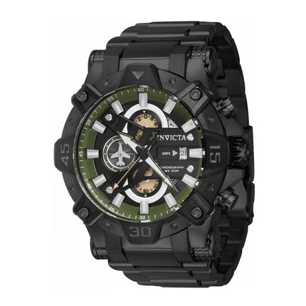 Invicta Men's Chronograph Watch - Aviator Black and Gunmetal Steel Bracelet | 40185 ,