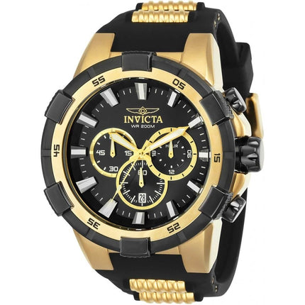 Invicta Men's Chronograph Watch - Aviator Black Dial Two Tone Strap | 25135 ,