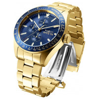 Invicta Men's Chronograph Watch - Aviator Blue Bezel Yellow Gold Bracelet | 38967 ,