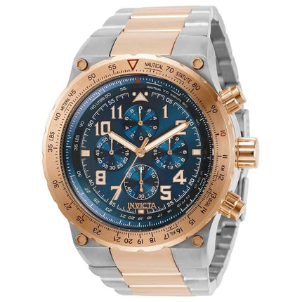 Invicta Men's Chronograph Watch - Aviator Blue Dial Two Tone Bracelet | 30470 ,