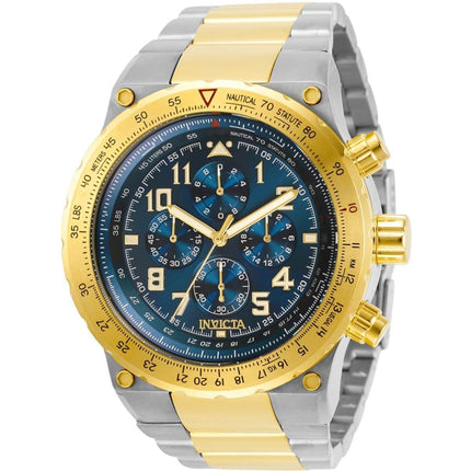 Invicta Men's Chronograph Watch - Aviator Blue Dial Two Tone Bracelet | 31561 ,