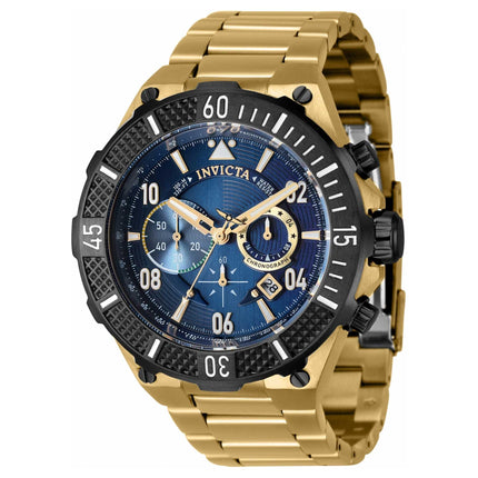 Invicta Men's Chronograph Watch - Aviator Blue Dial Yellow Gold Bracelet | 40508 ,