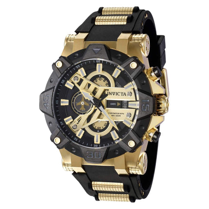Invicta Men's Chronograph Watch - Aviator Gold Tone and Black Dial Strap | 40183 ,