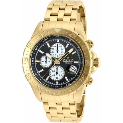 Invicta Men's Chronograph Watch - Aviator Quartz Black and White Dial Bracelet | 21649 ,
