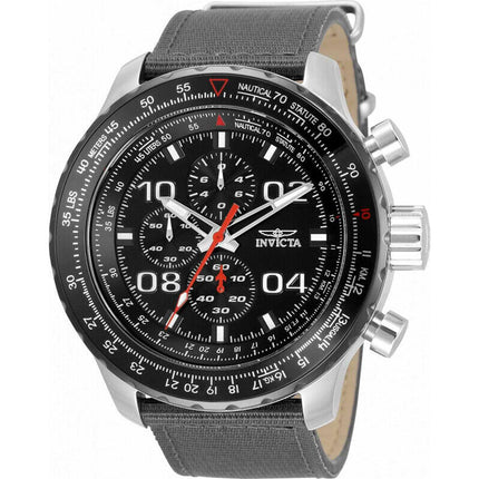 Invicta Men's Chronograph Watch - Aviator Quartz Black Nylon Strap | 34026 ,
