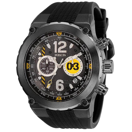 Invicta Men's Chronograph Watch - Aviator Quartz Black, Silver and Yellow Dial | 31584 ,