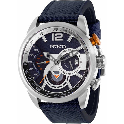 Invicta Men's Chronograph Watch - Aviator Quartz Blue and Silver Dial Strap | 39655 ,