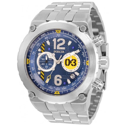 Invicta Men's Chronograph Watch - Aviator Quartz Blue, Silver and Yellow Dial | 31589 ,