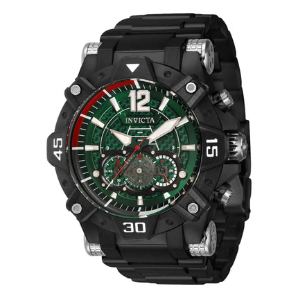 Invicta Men's Chronograph Watch - Aviator Quartz Green Dial Black Bracelet | 40487 ,