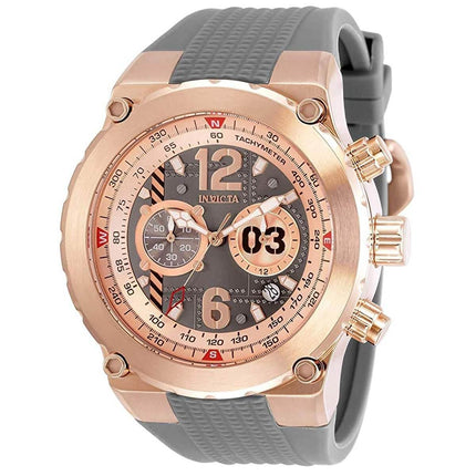 Invicta Men's Chronograph Watch - Aviator Quartz Grey and Rose Gold Dial Strap | 31583 ,
