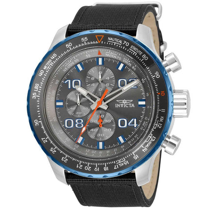 Invicta Men's Chronograph Watch - Aviator Quartz Grey Dial Black Nylon Strap | 34025 ,