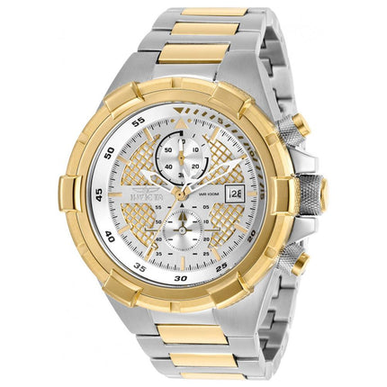 Invicta Men's Chronograph Watch - Aviator Quartz Silver & Gold Dial Bracelet | 28120 ,