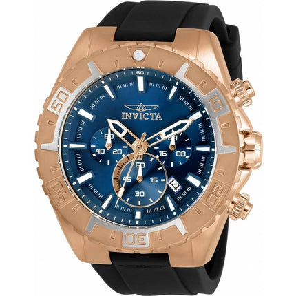 Invicta Men's Chronograph Watch - Aviator Rose Gold Plated Case Black Strap | 30752 ,