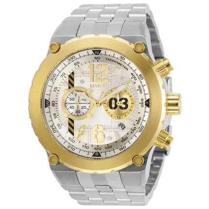 Invicta Men's Chronograph Watch - Aviator Silver and Gold Dial Bracelet | 31591 ,