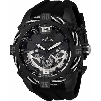 Invicta Men's Chronograph Watch - Bolt Black Dial Rotating Bezel Strap | 33183 ,