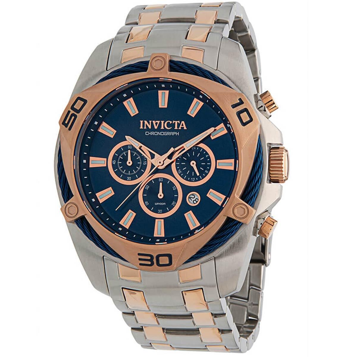 Invicta Rose Gold Watch with Blue Dial and Chronograph Invicta Men main image 2