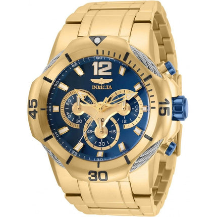 Invicta Men's Chronograph Watch - Bolt Blue Dial Yellow Gold Bracelet | 31165 ,