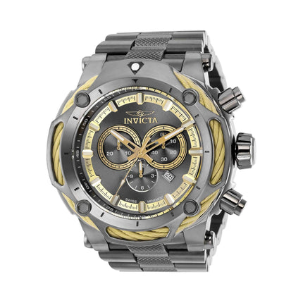 Invicta Men's Chronograph Watch - Bolt Khaki and Charcoal Dial Gunmetal Case | 37034 ,