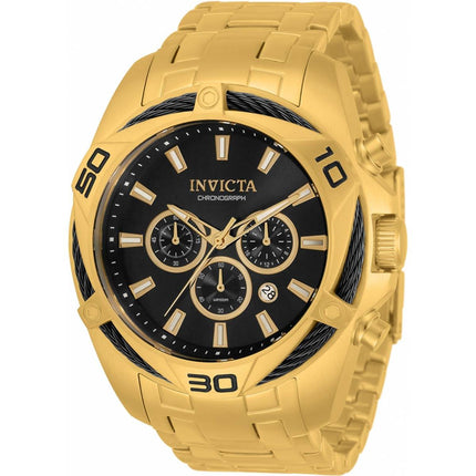Invicta Men's Chronograph Watch - Bolt Quartz Black and Gold Dial Bracelet | 34119 ,