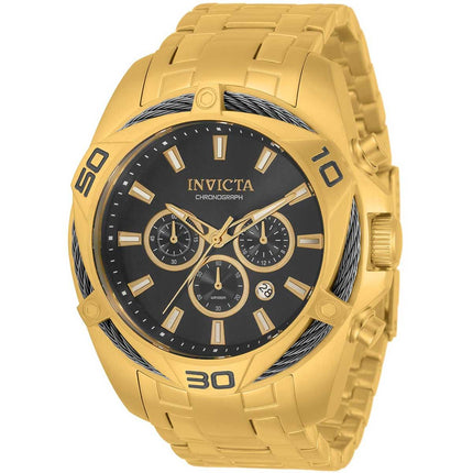 Invicta Men's Chronograph Watch - Bolt Quartz Black and Gold Dial Bracelet | 34122 ,
