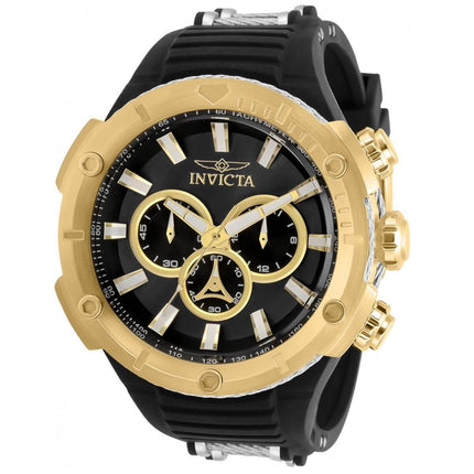 Invicta Men's Chronograph Watch - Bolt Quartz Black and Gold Dial Strap | 29591 ,