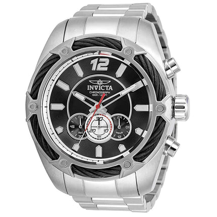 Invicta Men's Chronograph Watch - Bolt Quartz Black and Silver Dial Bracelet | 31464 ,