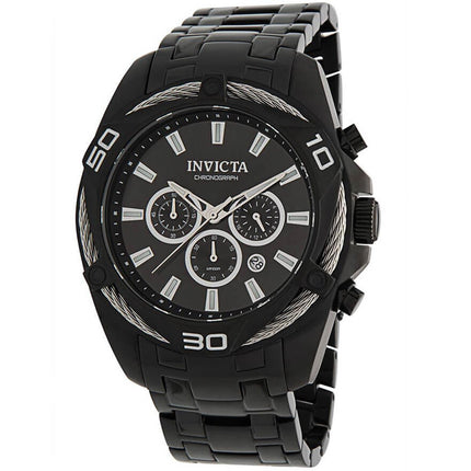 Invicta Men's Chronograph Watch - Bolt Quartz Black Stainless Steel Bracelet | 34136 ,