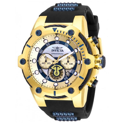 Invicta Men's Chronograph Watch - Bolt Quartz Blue and Gold Tone Dial Strap | 28037 ,