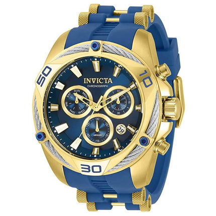 Invicta Men's Chronograph Watch - Bolt Quartz Blue and Gold Tone Dial Strap | 31317 ,