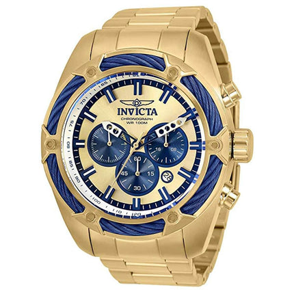 Invicta Men's Chronograph Watch - Bolt Quartz Blue, Gold and Silver Dial | 31441 ,